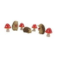 thumbnail image 4 of 7x Estatuas de erizo y hongos figuras en miniatura decoración en maceta de regalo decorativo artesanía de artesanía para jardín para jardín, 4 of 9