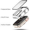thumbnail image 3 of [2-Pack] Silver Hard Case Compatible with Apple Watch Series 6/5/4/SE, 44mm Case with Screen Protector, Thin Hard Cover Bumper Tempered Glass Full Coverage Protective for iWatch, Silver, 3 of 5