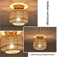 thumbnail image 3 of Boho Ceiling Light Fixture, Coastal Handmade Woven Light Fixtures Ceiling Mount, Brown Rattan Semi Flush Mount Ceiling Light for Nursery Kitchen Bedroom Living Room Hallway Laundry, E26 Base, 3 of 4