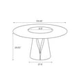thumbnail image 5 of POVISON 59"Modern White Round Dining Table with Lazy Susan for 6, Glossy Sintered Stone Tabletop, Bronze Carbon Steel Base, 5 of 13