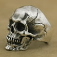 thumbnail image 3 of Skull Ring For Men Vintage Silver Black Cool Punk Retro Gothic Dainty Goth, 3 of 5