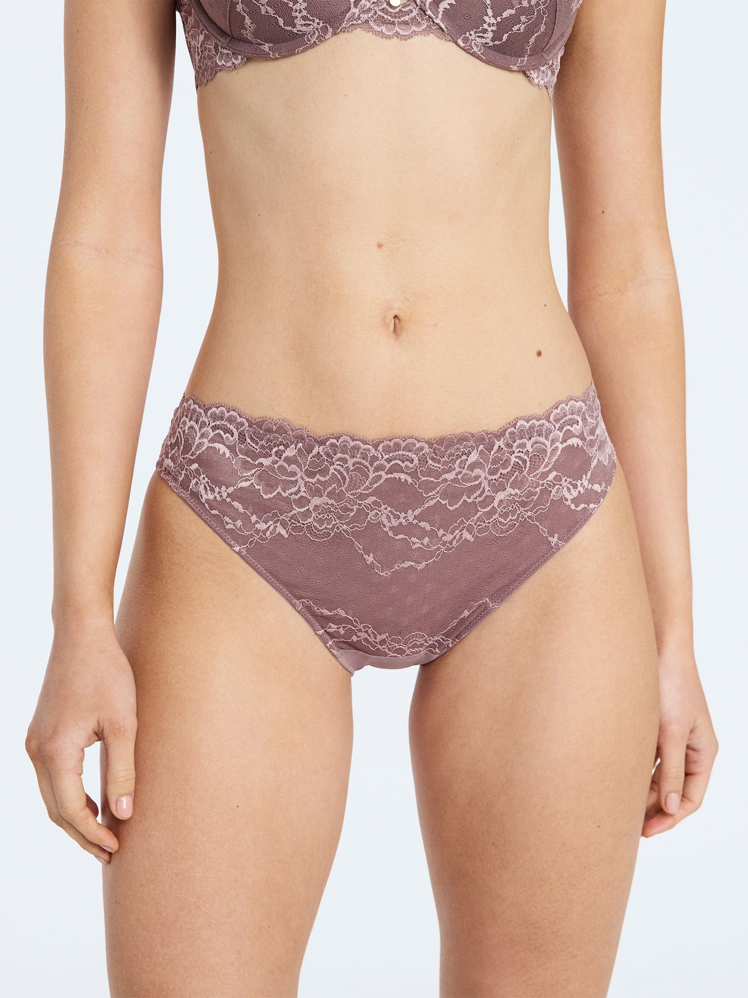 Joyspun Women's Lace and Mesh Cheeky Panties, 3-Pack, Sizes XS-XXXL