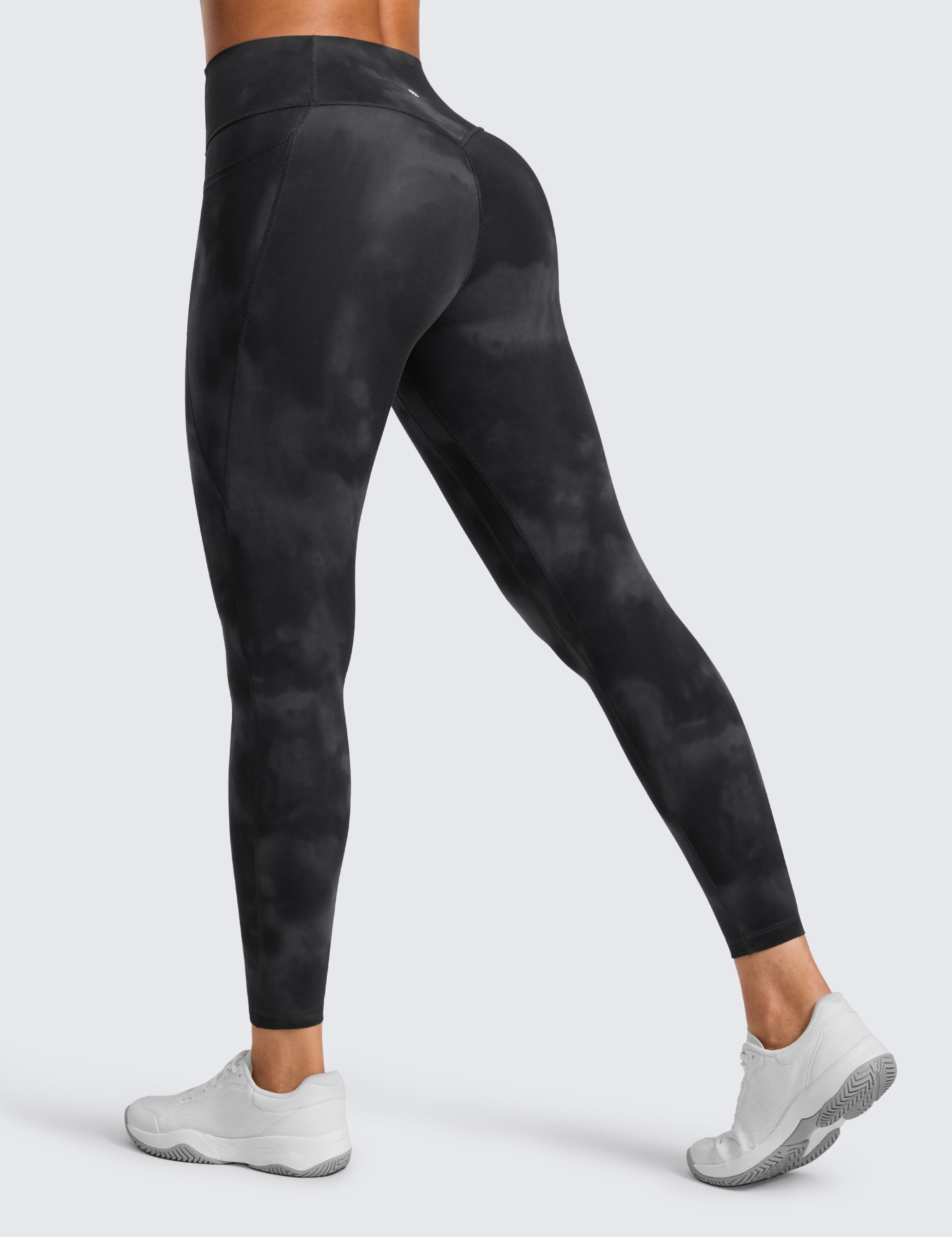 CRZ YOGA Secretsculpt Butterlift Workout Leggings Pockets 25" No Front Seam High Waist Womens Yoga Pants Scrunch Butt