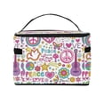 thumbnail image 3 of Yiaed Peace Love and Dove Flower Power Print Makeup Bag Travel Cosmetic Bags for Women Girls Zipper Pouch Makeup Organizer, 3 of 4