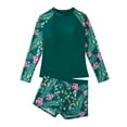 thumbnail image 6 of Utoimkio Clearance Women's Two Piece Rash Guard Long Sleeve Swimsuits Floral Print Bathing Suits for Women with Boyshorts UPF 50+ Summer Swim Shirts Beach Swimwear, 6 of 8
