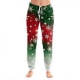 thumbnail image 4 of Women's Christmas Print Pajama Pants, Elastic Waist Tapered Casual Jogger Trousers, Holiday Cozy Soft Winter Sleepwear Bottoms Vermilion L, 4 of 5
