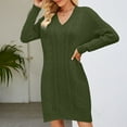 thumbnail image 6 of IROINNID Cocktail Dress for Women Wedding Guests Dresses for Women Twisted Flower Bottom V-Neck Long Knitted Dress Discount,Green, 6 of 7