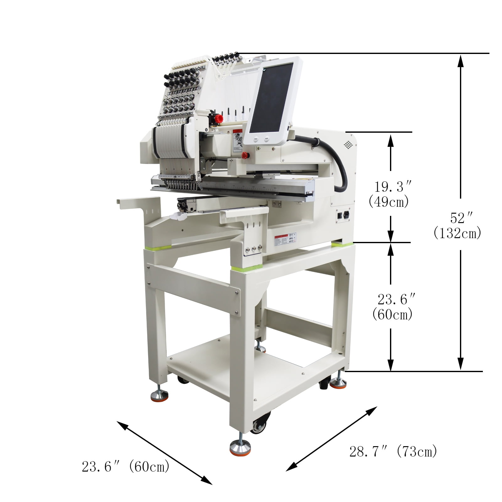 Commercial Automatic Embroidery Machine Single Head 12 Needle Embroidery Machine with Touch Screen