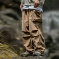 thumbnail image 7 of OSOLU Solid Color Men Summer Double Pleated Parachute Pants With Large Pockets Casual Outdoor Cargo Pants Trousers Fashionable Classic Leisure Bottoms, 7 of 7