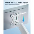 thumbnail image 4 of ARES WING Heavy Duty Single Monitor Arm - Fully Adjustable Monitor Mount for 17"-40" Ultrawide Screens up to 26.4 lbs with Clamp/Grommet Desk Mount, 75/100 Vesa Mount, White, 4 of 8