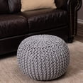 thumbnail image 2 of BirdRock Home Round Pouf Foot Stool Ottoman - Dusty Rose, 2 of 5