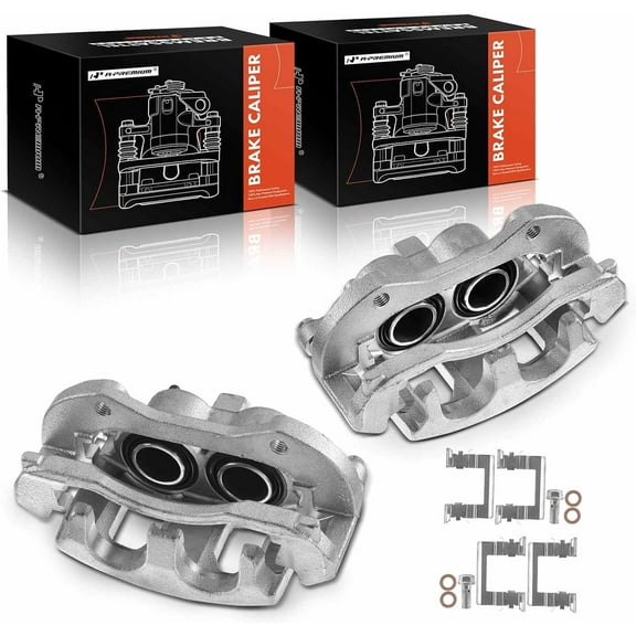 A-Premium Disc Brake Caliper Assembly with Bracket Replacement for Buick Lucerne Chevrolet Impala Monte Carlo 2006-2013 Front Side 2-PC