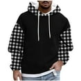 thumbnail image 2 of M-4X Mens Big & Tall Hoodies & Sweatshirts with Pocket Plus Size Fleece Lined Hoodie Pullover Long Sleeve Plaid Printed Thermal Warm Sweatshirt, 2 of 5