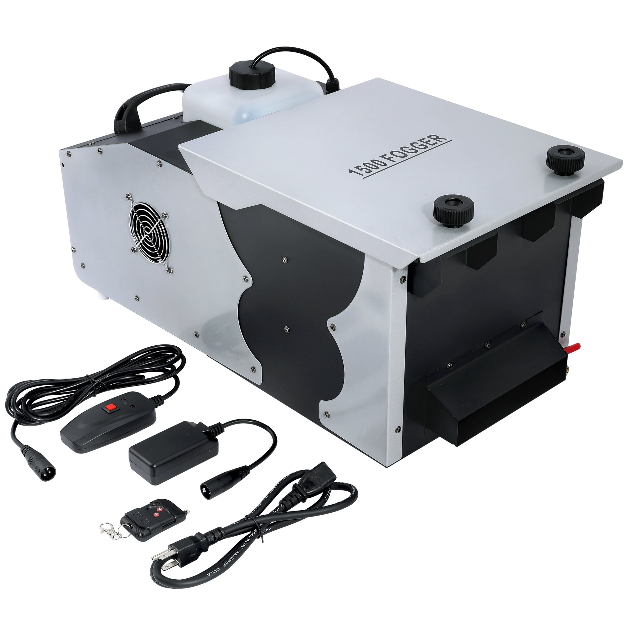 TCFUNDY 1500W Low Lying Fog Machine, Dry-Ice Effect Fogger, Ground Smoke Machine w/ Wired & Wireless Remote Control, ideal for Halloween, Parties, Weddings and Stage Effect, Silver & Black