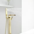thumbnail image 3 of Single-Handle Floor Mount Freestanding Bathtub Faucet Waterfall Tub Filler with Handheld Shower in Brushed Gold, 3 of 11