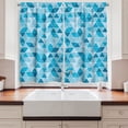 thumbnail image 2 of Ambesonne Blue Kitchen Curtains, Geometric Triangles Mosaic, 55"x45", Blue Sky Blue Pale Blue, 2 of 3