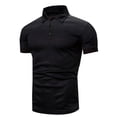 thumbnail image 1 of Polo Noir en Polyester pour Hommes, Mode Printemps et Été, Col à Revers, Manches Courtes, T-Shirt, 1 of 4