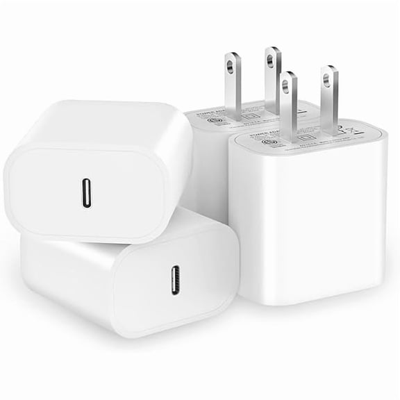 [4 Pack] USB C Charger Block Fast Charging,20W USB-C Power Adapter Type C Wall Chargers for i Phone 16/15/14/13/12/11/X/8, iPad, Samsung, Google, Galaxy & More