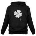 thumbnail image 1 of St. Patricks Day Lucky Charm Clover Hoodie Medium Black, 1 of 5