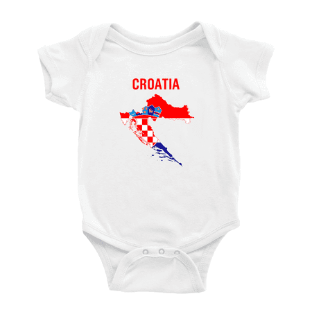 

Croatia Map Flag Cute Baby Rompers (White 0-3 Months)