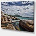 thumbnail image 2 of Rocky Beach with Dramatic Sky - Large Seashore Canvas Art Print, 2 of 4