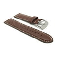 thumbnail image 3 of 20mm Leather Watch Band Strap, Mat Finish, White Stitching, Stainless Steel Buckle, 3 of 7