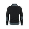 thumbnail image 4 of Frontwalk Mens Cardigans Zip-up Sweaters Patchwork Fashion Knitwear Jumpers Long Sleeve Warm Winter Jackets Coats Navy Blue 2XL, 4 of 4