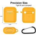 thumbnail image 4 of AirPods Case, Full Protective Silicone AirPods Accessories Cover Compatible with AirPods 1&2 Wireless and Wired Charging Case(Front LED Visible),Orange, 4 of 7