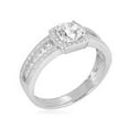 thumbnail image 6 of AVORA 10K White Gold 0.75 Carat Simulated Diamond CZ Halo Engagement Wedding Anniversary Ring  - Size 8, 6 of 6