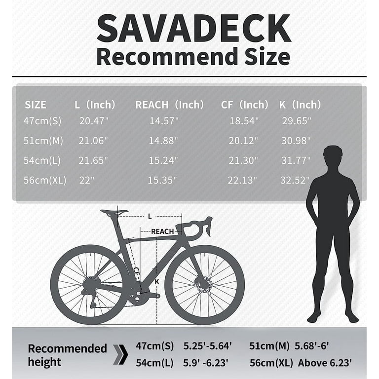 Tri bike size sale chart