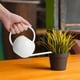 thumbnail image 1 of Maceta de plástico con platillos, recipiente blanco mate de 400 ml con borde de acero inoxidable de alta calidad, que realza la belleza de las suculentas y las pequeñas plantas de oficina (diseño, 1 of 5