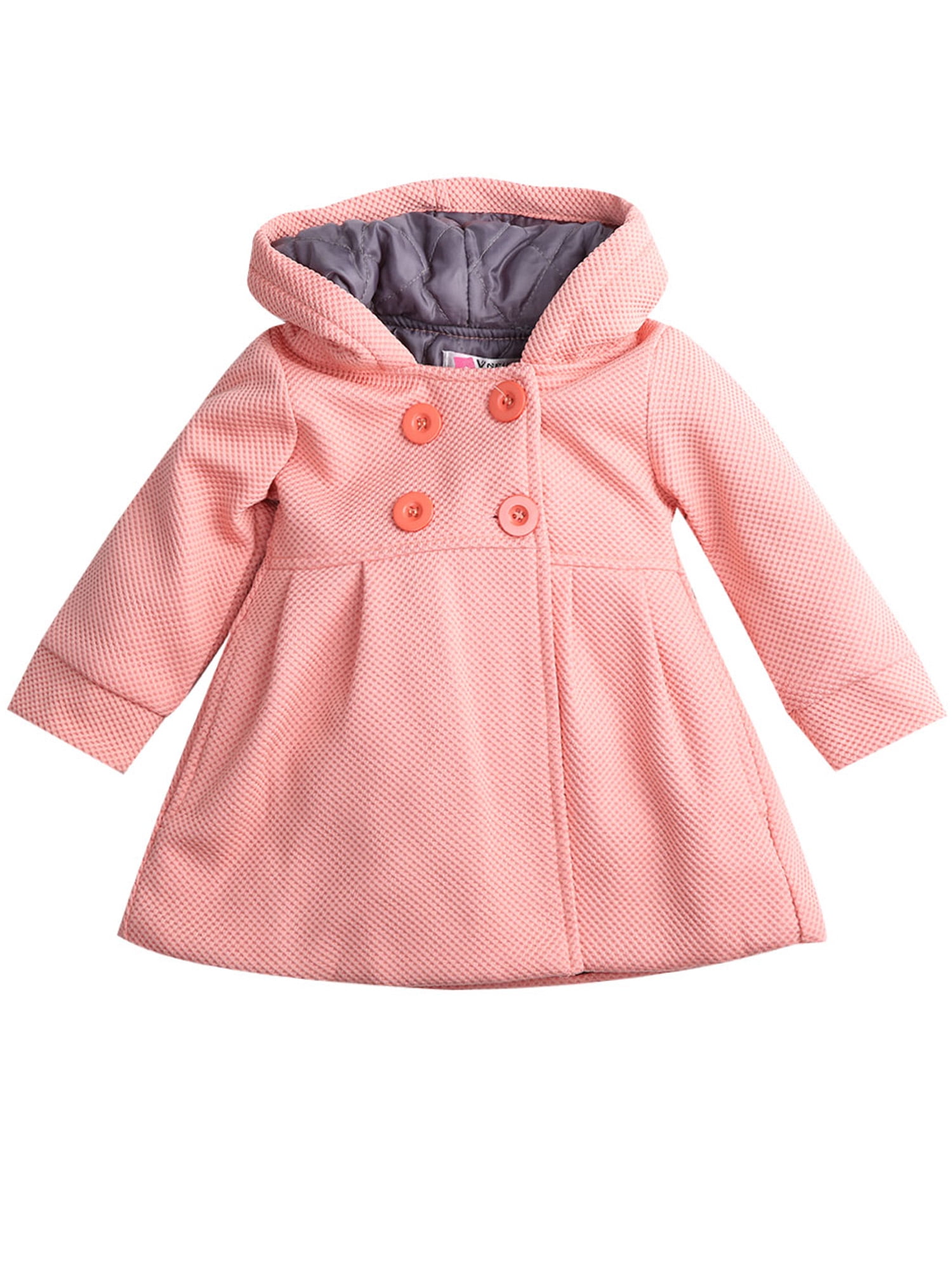 Verypoppa Baby Girls Hooded Long Sleeve A Line Trench Coat Jacket Outwear Top