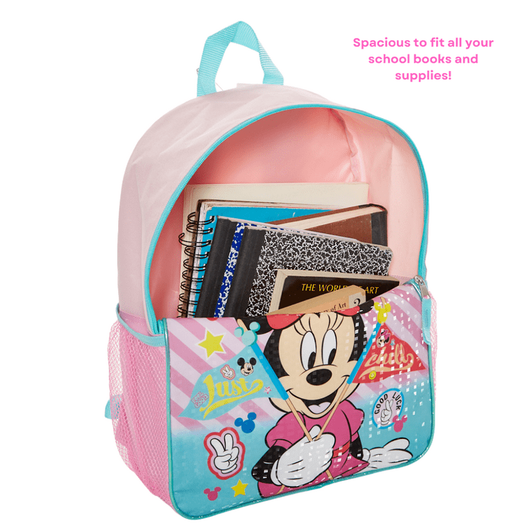 Disney Minnie Mouse Girls 16 Backpack with Detachable Lunch Box, Girl's