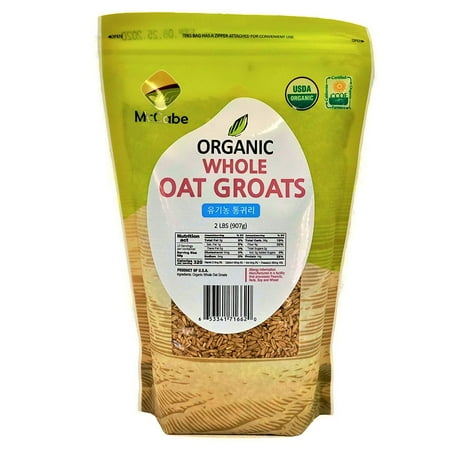 McCabe Organic Whole Oats Groats - Whole Grain Oats | Organic Raw Oats Groats | USDA and CCOF Certified | Product of USA | 2 Lbs