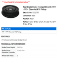 thumbnail image 2 of Rear Brake Drum - Compatible with 1971 - 1974 Chevy K10 Pickup 1972 1973, 2 of 2