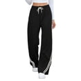 thumbnail image 2 of Pantalones Deportivos de Pierna para Mujer, Informales, de Cintura Alta, Rectos, con Cordón y Bolsillos Negro XL, 2 of 9