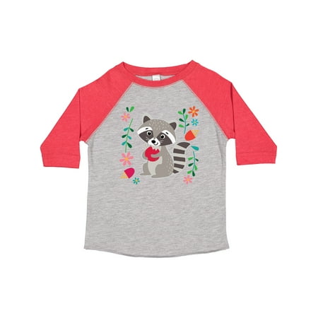 

Inktastic Woodland Raccoon Spring Flowers Gift Toddler Toddler Girl T-Shirt