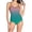 Army Green, variant on Women's One Piece Swimsuit Retro High Cut Pleated Bathing Suit with Removable Padded Bra Strappy Tankini Beach Pool Vacation, Red M