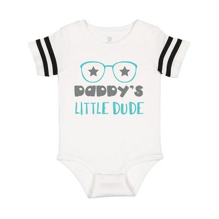 

Inktastic Daddy s Little Dude Glasses Stars - Blue Gray Gift Baby Boy Bodysuit