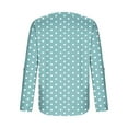 thumbnail image 7 of Craaazy Women's Fashional Print Color Long Sleeve Gifts V-neck Blouses. Long Sleeve Pullover With Button Decoration, 7 of 7