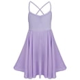thumbnail image 2 of Aislor Robe de Danse Ballet Dos Croisé Solide pour Filles Enfants Costume de Danse Lyrique Moderne Lavande L, 2 of 8