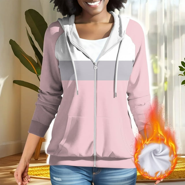 Birdeem Chandail à Capuche à Manches Raglan pour Femmes, Chandail à Manches Longues avec Fermeture Éclair, Veste Décontractée avec Poche, Coupe Ample, Imprimé Mode pour Usage Quotidien