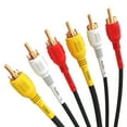 thumbnail image 5 of Cmple - Audio Video RCA Cables 12ft A/V Composite RCA Video Cable 3-RCA AV Cord, Video Cable for DVD Player, VHS Player, HDTV, 5 of 7