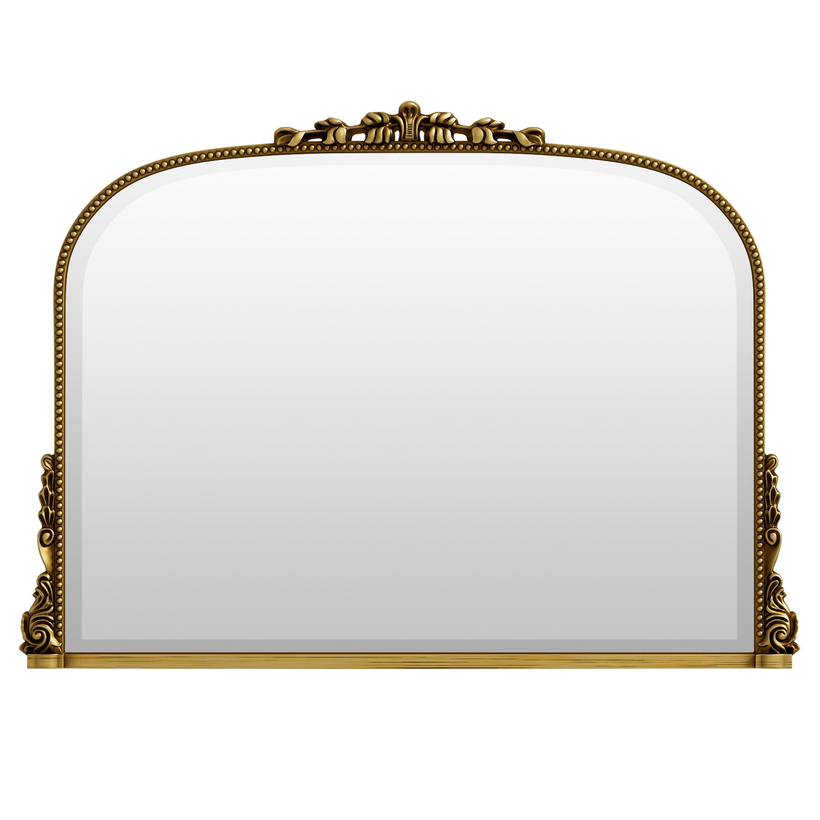 BEAUTYPEAK 44"x 32" Arched Vanity Mirror Vintage Decor Mirror Wall Mounted, Antique Gold