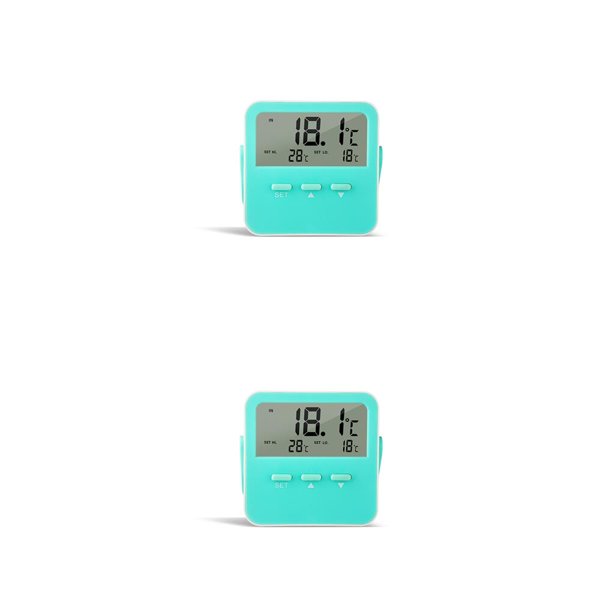 Injueey Termómetro Higrómetro digital Estación meteorológica Temperatura portátil Medidor de humedad Escritorio colgante Dormitorio Verde 2piezas