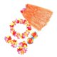 thumbnail image 2 of 6Pcs Hawaii Tropical Hula Grass Dance Skirt Kids Flower Leis Bracelets Headband Necklace Bra Set 40cm (Orange Skirt), 2 of 3