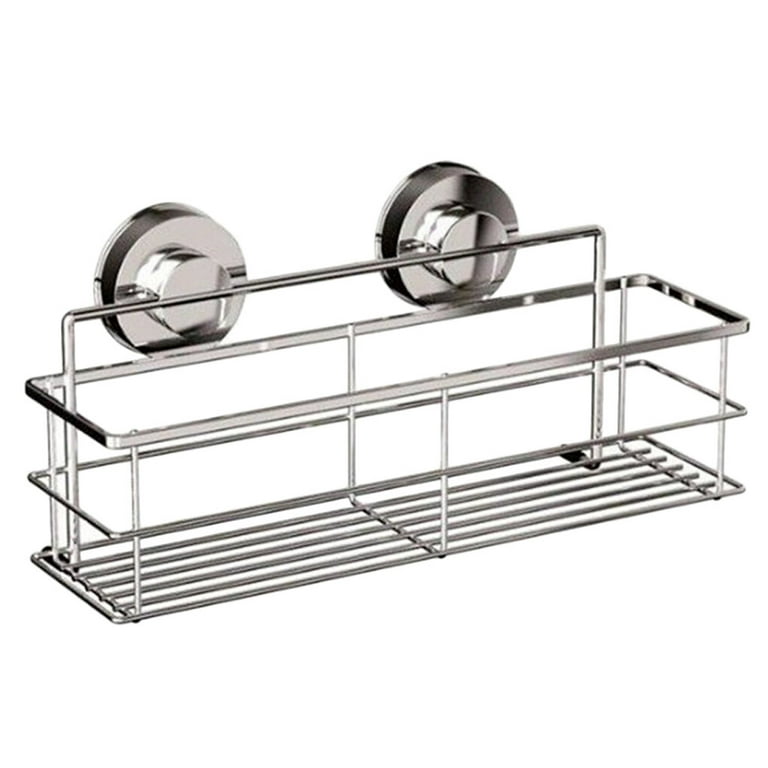 Suction Cup Stainless Steel Bathroom Storage Rack