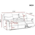thumbnail image 6 of 3-Seater Dark Grey Polyester Recliner Sofa with 2 Cup Holders and Reversible Center Back Theater Seating Furniture Sofa Bed (Dark Grey), 6 of 6