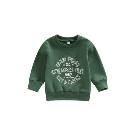 

Bmnmsl Kid Christmas Sweatshirt Long Sleeve Crew Neck Letters Pullover Tops