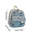 thumbnail image 3 of Mochila mini de pana con estampado de moño, correa ajustable, tamaño compacto para viajes, uso casual y diario, rosa, blanco, azul, 3 of 6